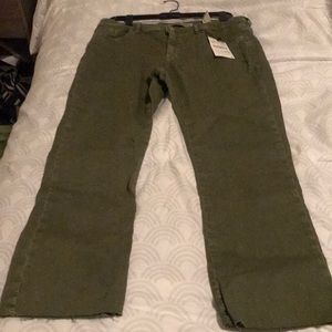 Women’s army green crop jeans